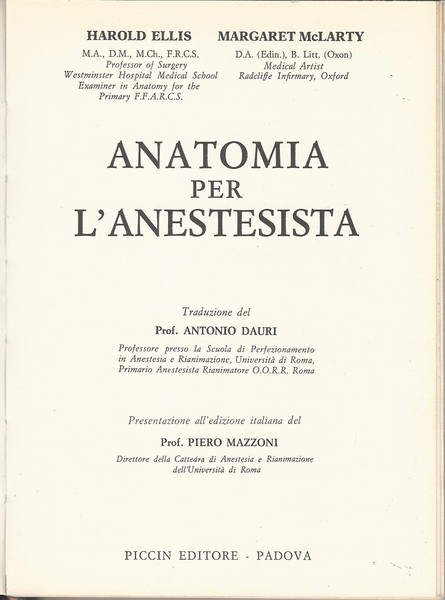 Anatomia per l'anestesista