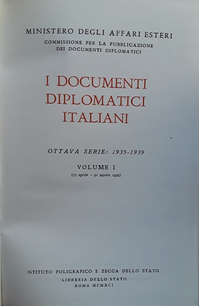 I documenti diplomatici italiani. Volume I