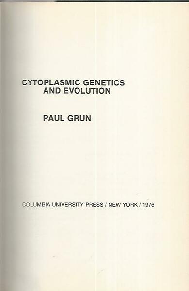 Cytoplasm genetics and evolution