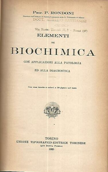 Elementi di biochimica