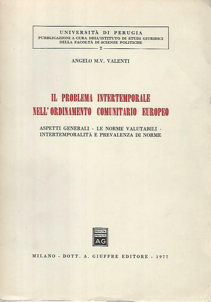 Il problema intertemporale nell'ordinamento comunitario europeo