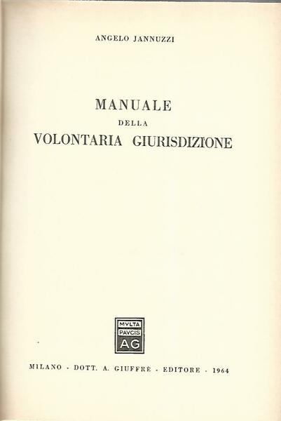 Manuale della volontaria giurisdizione