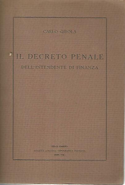 Il decreto penale dell'intendente di finanza