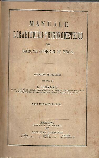 Manuale logaritmico trigonometrico
