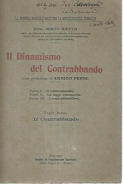 Il dinamismo del contrabbando. Parte prima: Il Contrabbando