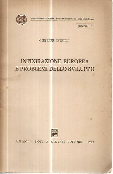 Integrazione europea e problemi dello sviluppo