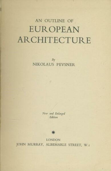 An outline of european architecture