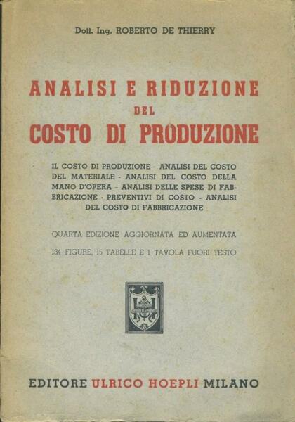 Analisi e riduzioni del costo di produzione