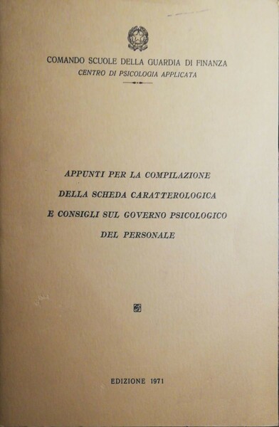 Appunti per la compilazione della scheda caratteriologica
