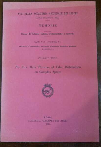 THE FIRST MAIN THEOREM OF VALUE DISTRIBUTION ON COMPLEX SPACES