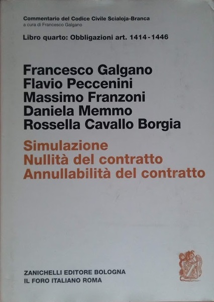 Libro Quarto: Obbligazioni art. 1414-1446 SIMULAZIONE - NULLITA DEL CONTRATTO …