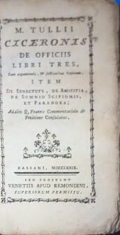 M. Tullii Ciceronis De Officiis Libri Tres