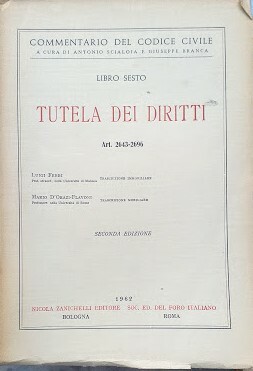 Commentario del Codice Civile, libro sesto: Tutela dei Diritti (art. …