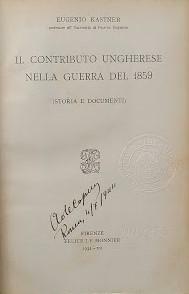 Il contributo ungherese nella guerra del 1859 (storia e documenti)