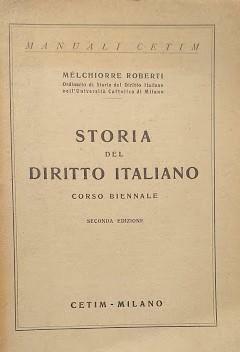 Storia del Diritto Italiano, corso biennale