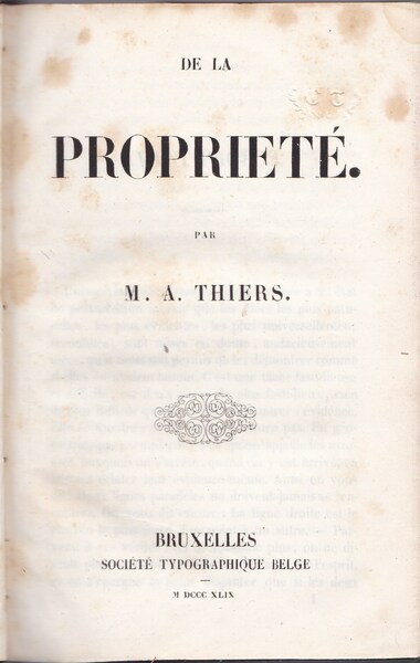 De la proprieté