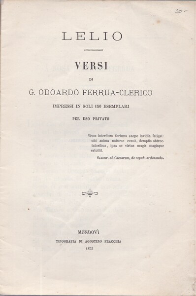 Lelio. Versi.