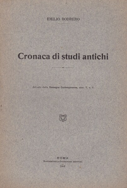 Cronaca di studi antichi
