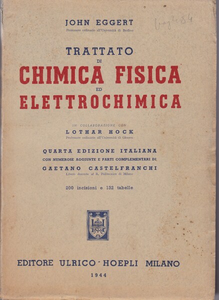 Trattato di chimica fisica ed elettrochimica