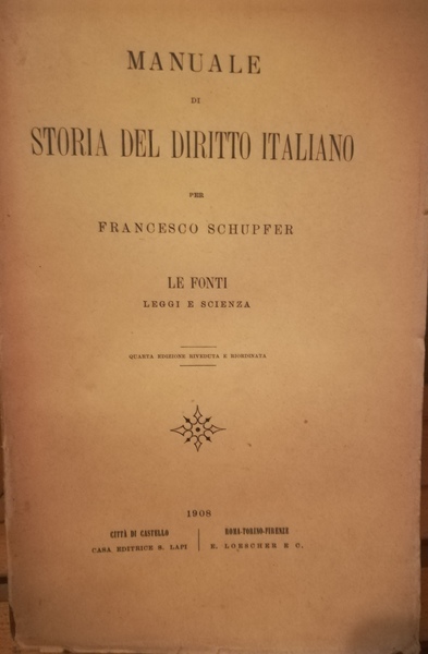 Manuale di storia del diritto italiano. Le fonti. Leggi e …