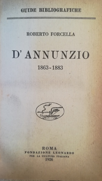 D'Annunzio (1863-1883).