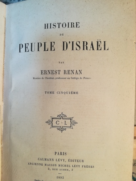 Histoire du Peuple d'Israel. V.