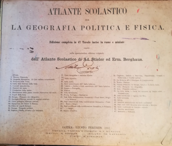 Atlante scolastico per la geografia politica e fisica.