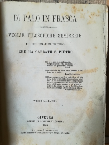 Di palo in frasca. Veglie filosofiche semiserie di un ex-religioso …