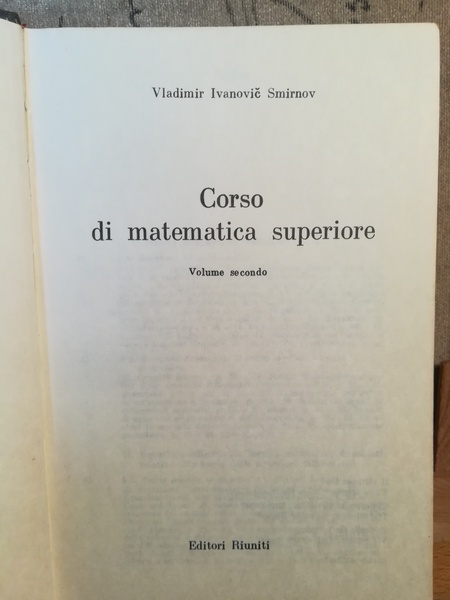 Corso di matematica superiore