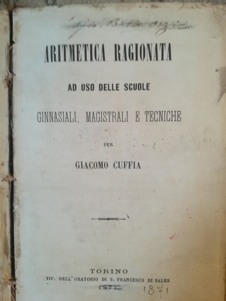 Aritmetica ragionata ad uso delle scuole