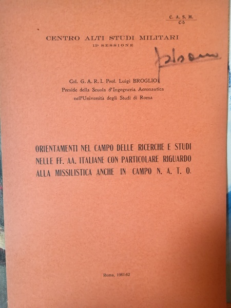Orientamenti nel campo delle ricerche e studi nelle FF. AA. …