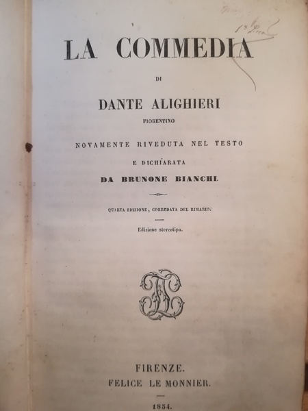 La Commedia. Commento di Brunone Bianchi