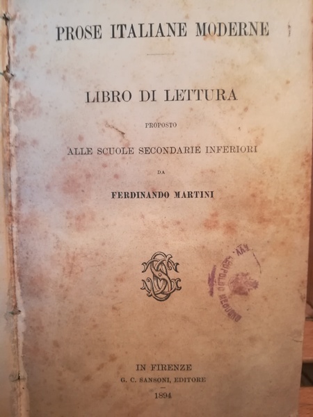 Prose italiane moderne. Libro di lettura.