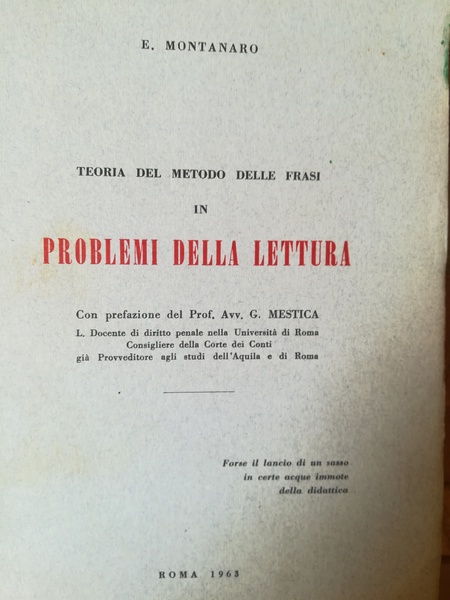 Teoria del metodo delle frasi in problemi della lettura