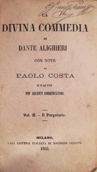 La Divina Commedia di Dante Alighieri con note di Paolo …