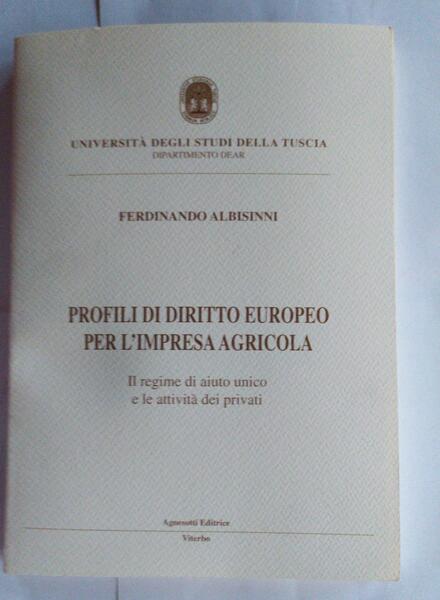 Profili di diritto europeo per l'impresa agricola