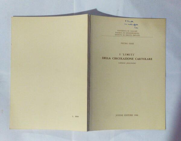 I "limiti" della circolazione cartolare (edizione provvisioria)
