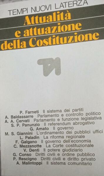Attualita' e attuazione della costituzione