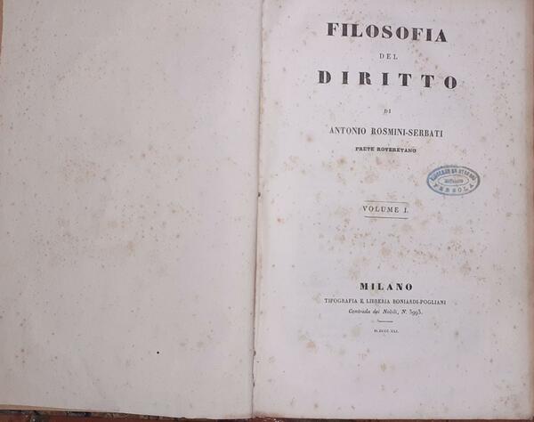 Filosofia del diritto. Volume I