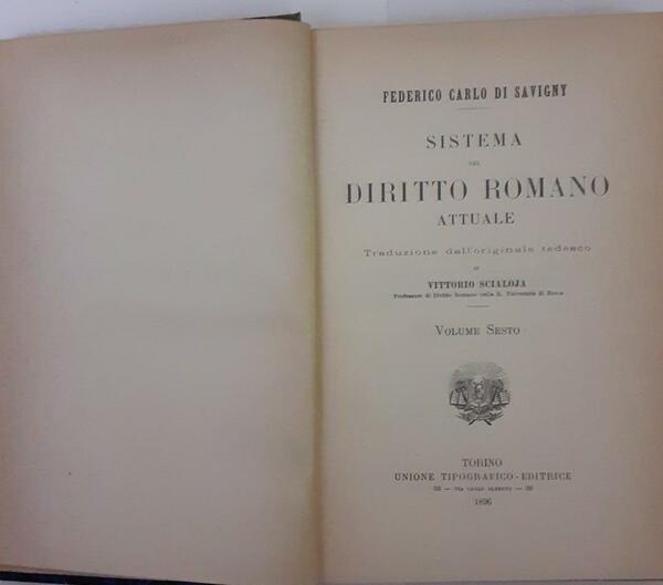 Sistema del diritto romano attuale Volume VI