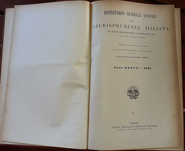 Repertorio della giurisprudenza italiana. Volume LXXXVII