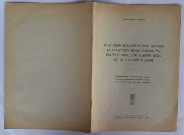 Brevi cenni sulla costruzione giuridica della efficacia erga omnes dei …
