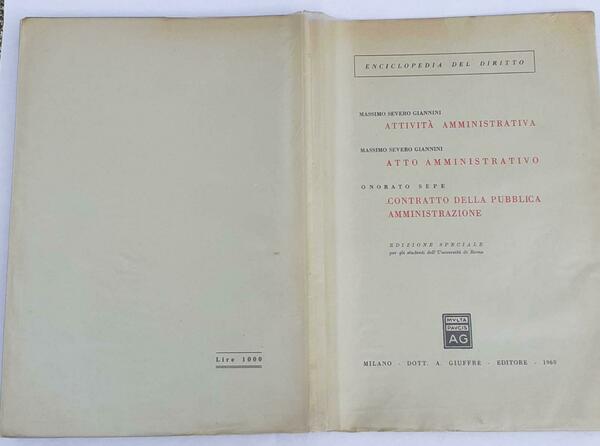 Attivita' amministrativa. Atto amministrativo. Contratto della pubblica amministrazione