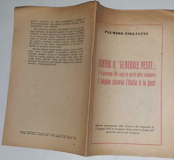 Contro il "Generale peste.." e il governo che apre le …