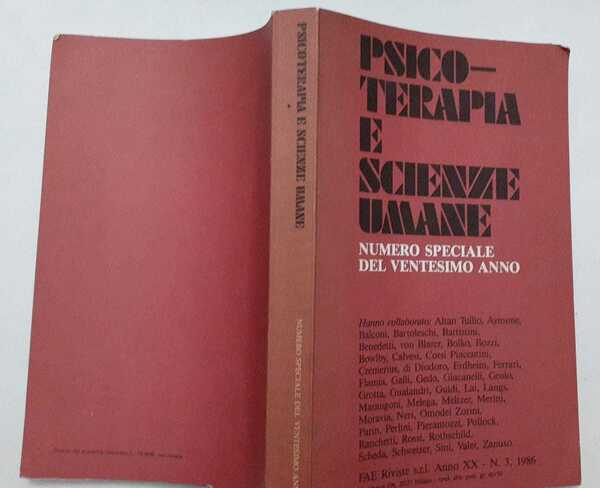 Psico-terapia e scienze umane. Numero speciale del ventesimo anno. N.3 …