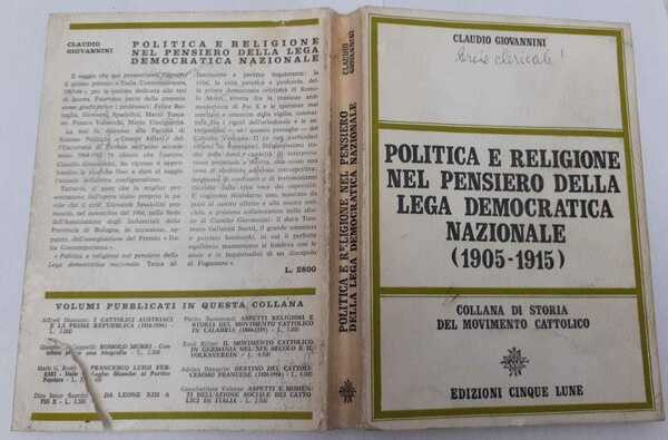 Politica e religione nel pensiero della lega democratica nazionale (1905-1915)