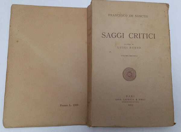 Saggi critici a cura di Luigi Russo. Volume secondo