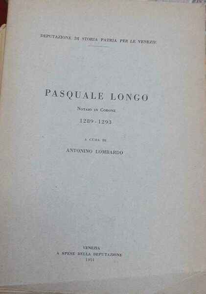 Pasquale Longo. Notaio in Corone 1289-1293