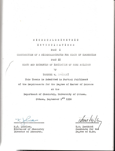 Microcalorimetric investigation
