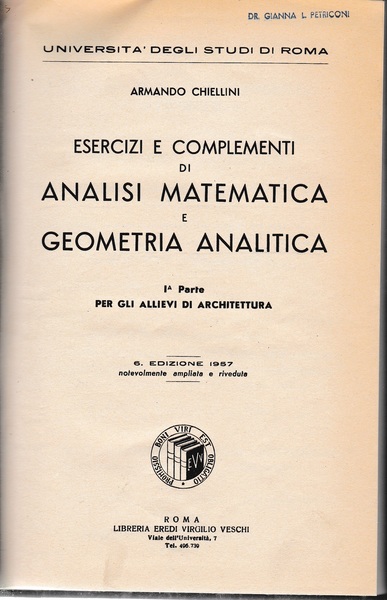 Analisi matematica e geometria analitica. 1ª parte.